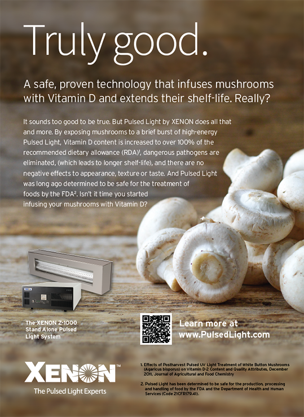 XENON Corporation pulsed light for mushroom growers